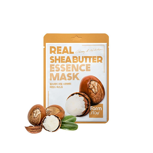 Тканевая маска для лица с маслом ши FARMSTAY REAL ESSENCE MASK SHEA BUTTER 23ml								 Картинка №20